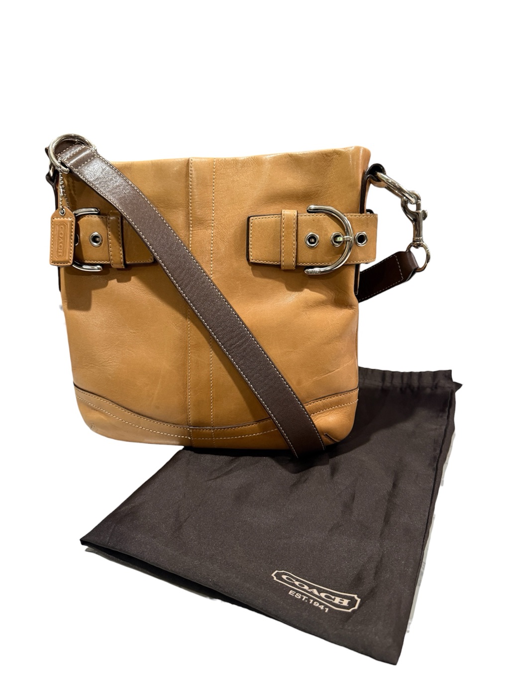 Coach Vintage Soho Slim Duffle Tan Glovetan Leather (2005) With Dustbag & Pillow